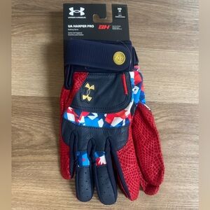 Under Armour Harper Pro BH Signature Batting Gloves Red Blue "Freedom" Size M
